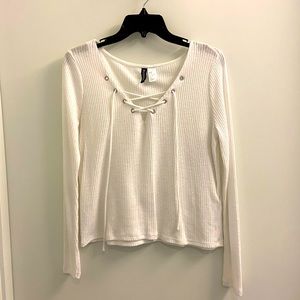 H&M lace up top